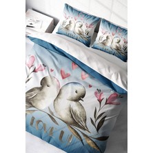 Doğal Pamuk Çift Kişilik 3D Digital Sevgililer Günü Vııı Nevresim Takımı