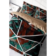 Doğal Pamuk Çift Kişilik 3D Digital Dark Flowers Nevresim Takımı