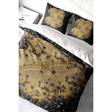 Doğal Pamuk Çift Kişilik 3D Digital Bitcoin-1 Nevresim Takımı