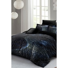 Doğal Pamuk Çift Kişilik 3D Digital Star Moon Nevresim Takımı