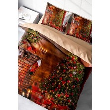 Yılbaşı Çift Kişilik Nevresim Lastikli Çarşaflı Pamuk Saten Christmas Hows Nevresim Takımı