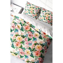 Çift Kişilik Sık Dokuma Pamuk Saten 3D Özel Tasarım Flower Spring Nevresim Takımı