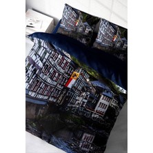 Çift Kişilik Sık Dokuma Pamuk Saten 3D Özel Tasarım Stern Nevresim Takımı