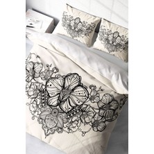 Çift Kişilik Sık Dokuma Pamuk Saten 3D Özel Tasarım Gray Lines Nevresim Takımı