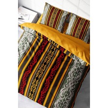 Doğal Pamuk Çift Kişilik 3D Digital Ribbon Baroque Style Klasik Nevresim Takımı