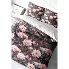 Doğal Pamuk Çift Kişilik 3D Digital Roses Garden Nevresim Takımı
