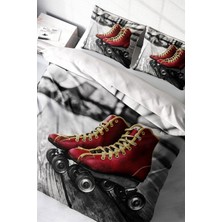 Doğal Pamuk Çift Kişilik 3D Digital Skate Nevresim Takımı