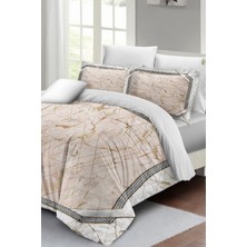 Doğal Pamuk Çift Kişilik 3D Digital Pink Marble Nevresim Takımı