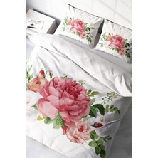 Çift Kişilik Sık Dokuma Pamuk Saten 3D Özel Tasarım New Floral Çarşafsız Nevresim Takımı