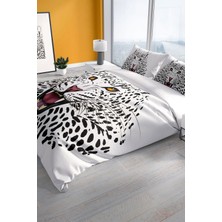 Leopard 3D Pamuk Saten Çift Kişilik Nevresim Seti Nevresim Takımı