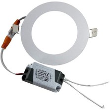 Sıvaaltı Beyaz (Gömme) LED Panel-Spot Lamba Işık GÜCÜ:6W Dış Çap:12 cm Delik Çap:10,5 cm