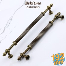 Badem10 Kader Eskitme Antik Sarı Metal Kulp 192 mm - 19.2 cm Mobilya Mutfak Dolabı Dolap Kulpları Çekme Kulbu