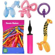 Parti Dükkanım Sosis Balon 100 Adet+Pompa