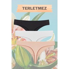 D Kit Boutique Bambu 3'lü Tanga Thong Kalp Külot Terletmez Ince Kumaş