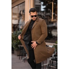 Erkek Dar Kesim Uzun Yünlü Kaşe Palto