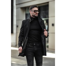 Gm Giyimarket Erkek Dar Kesim Uzun Kaşe Kaban