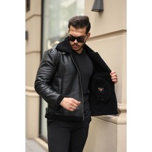 Erkek Napa Deri Içi Full Kürklü Slim Fit Mont & Ceket