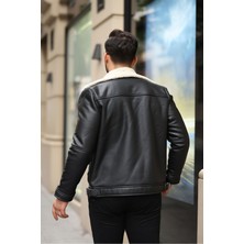 Erkek Napa Deri Içi Full Kürklü Slim Fit Mont & Ceket