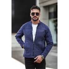 Erkek Su ve Rüzgar Geçirmez Slim Fit Astarlı Mevsimlik Süet Ceket