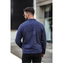 Erkek Su ve Rüzgar Geçirmez Slim Fit Astarlı Mevsimlik Süet Ceket