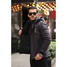 Outdoor Su,soğuk,rüzgar Geçirmez,kapitone,ıçi Kürklü,elyaf Dolgulu,softshell Erkek Montu