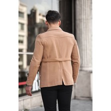 Wish Klein Erkek Slim Fit Kemerli Kısa Kaşe Kaban