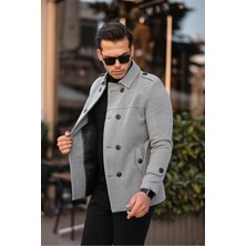 Wish Klein Erkek Slim Fit Kemerli Kısa Kaşe Kaban