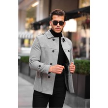Wish Klein Erkek Slim Fit Kemerli Kısa Kaşe Kaban