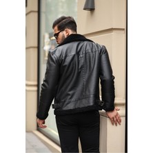 Erkek Napa Deri Içi Full Kürklü Slim Fit Mont & Ceket