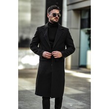 Erkek Dar Kesim Uzun Yünlü Kaşe Palto