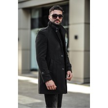 Gm Giyimarket Erkek Dar Kesim Uzun Kaşe Kaban