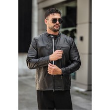 Erkek Siyah Deri Ceket