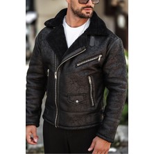 Erkek Napa Deri Içi Full Kürklü Slim Fit Mont & Ceket