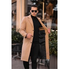 Erkek Dar Kesim Uzun Yünlü Kaşe Palto