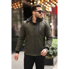 Outdoor Su,soğuk,rüzgar Geçirmez,kapitone,ıçi Kürklü,elyaf Dolgulu,softshell Erkek Montu