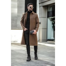 Erkek Dar Kesim Uzun Kaşe Kaban