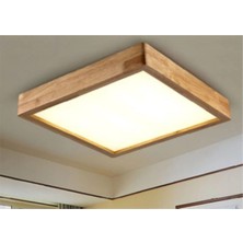 Woodhub Ahşap Çerçeve Tavan LED Aydınlatma Avize 30*30 cm  Salon Yatak Odası Mutfak Balkon Beyaz 6500K Işık