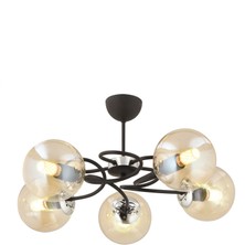 Esslight Narin 5 Li Modern (Bal Glop Camlı) Salon Yatak Odası Mutfak Genç Odası Avize