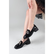 Birikon HANNA Gold Toka Detaylı Babet SİYAH