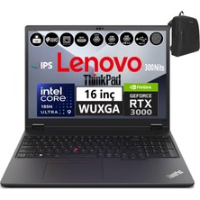 Lenovo Thinkpad Mws P16V V2 Intel Ultra-9 185H 16C 96GB 5600MHZ 1tb+1tb SSD SSD Nvıdıa 8GB/RTX3000ADA W11PRO Workstation Bilgisayar WS21KX001STXA14+ZETTAÇANTA