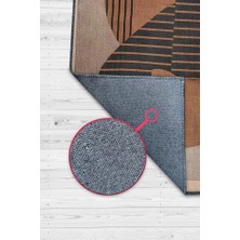 Homshtag Yaşama Sanatı Kahverengi Bej Renkli Halı Geometrik Oturma Odası Halısı Minimal Salon Halı
