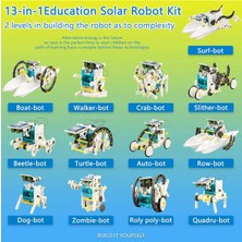 Think Master Solar Robot 13-In-1 Eğitici Bilim Kiti Güneş Enerjisiyle Çalışan Kendin Yap Robot Bilim Kiti