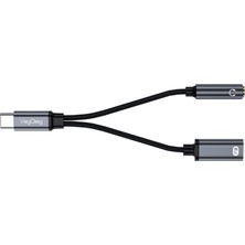 VegGieg Type-C To 3.5mm Kulaklık ve Type-C Şarj Dönüştürücü Adaptör