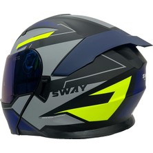 Sway Kask Sway Sw 912 B1 Blue Çene Açılır