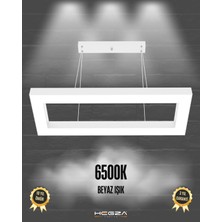 Mesita (Beyaz Kasa, Beyaz Işık) Ledli Modern Sarkıt Linear LED Avize Salon Mutfak Oturma Odası Yatak Odası Antre Hol LED Dikdörtgen