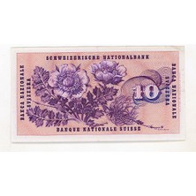 Urlanumis Isviçre Switzerland 10 Frank 1971 Ççt Banknot