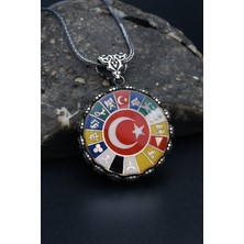 Prestige Gümüş 16 Türk Devleti - Ay Yıldızlı (Ayyıldızlı) 925 Ayar Erkek Gümüş Kolye Zincir 901319