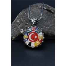 Prestige Gümüş 16 Türk Devleti - Ay Yıldızlı (Ayyıldızlı) 925 Ayar Erkek Gümüş Kolye Zincir 901319