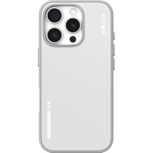 Blueo iPhone 16 Pro Magsafe Uyumlu Dual Color Liquid Silikon Beyaz Telefon Kılıfı