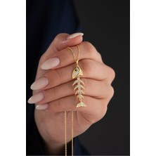 Silvano Jewelry 925 Ayar Gümüş Balık Kılçığı Kolye
